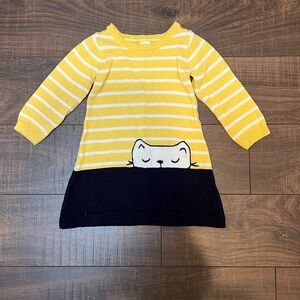 Gymboree knitted cotton sweater cat dress size:18m-24m